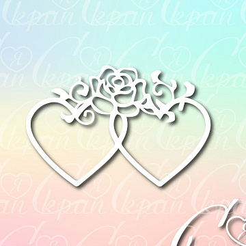 Чипборд "Два сердца", 8,9х5,9 см (LeoMammy)