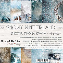 Набор бумаги 20х20 см "Snowy Winterland", 24 листа (CraftO'clock)
