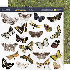 Бумага 20х20 см "Herbarium Wild. Бабочки" (Скрапмир)