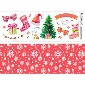 Лист с картинками 10х30 см "Новогодние декорации" (ScrapMania)