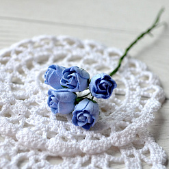 Букет роз с полуоткрытым бутоном "Голубой", 0,8 см, 5 шт (Craft)