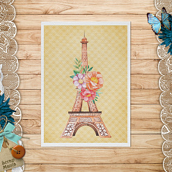 Тканевая карточка "Каникулы в Париже. Эйфелева башня" (ScrapMania)