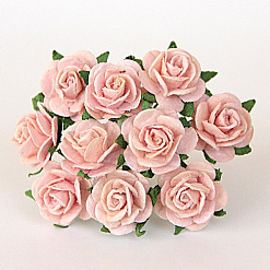 Букет крупных роз "Розово-персиковые светлые", 2 см, 10 шт (Craft)