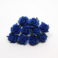 Букет крупных роз "Синий", 2 см, 10 шт (Craft)