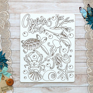 Чипборд "Море, я скучала.  Счастье есть!" (ScrapMania)