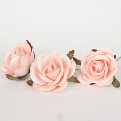Цветок розы коттеджной "Средний. Розово-персиковый светлый", 4 см, 1 шт (Craft)