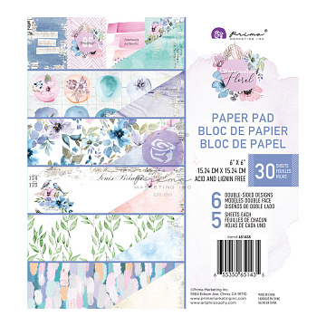 Набор бумаги 15х15 см "Watercolor floral", 30 листов (Prima Marketing)