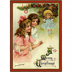 Тканевая карточка "Английское Рождество. Радостные дети" (ScrapMania)