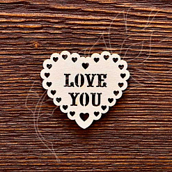 Украшение из чипборда "Сердце. Love You" (AL)