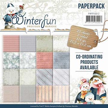 Набор бумаги 15х15 см "Winterfun", 23 листа
