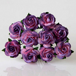 Букет средних розочек "Фиолетовый с розовым", 10 шт (Craft)