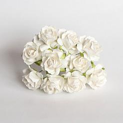Букет кудрявых роз "Белый", 10 шт (Craft)