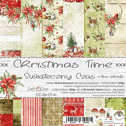 Набор бумаги 15х15 см "Christmas Time", 24 листа (CraftO'clock)