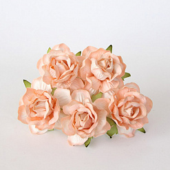 Букет больших кудрявых роз "Светло-оранжевый", 5 шт (Craft)
