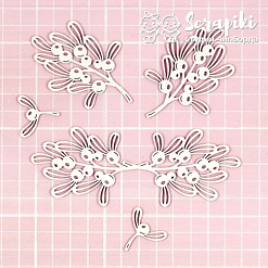 Чипборд "Новогодняя веточка", 4,5х12,2 см (Scrapiki)