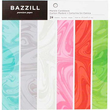 Набор кардстока 15х15 см "Marble. Мрамор", 24 листа (Bazzill Basics)