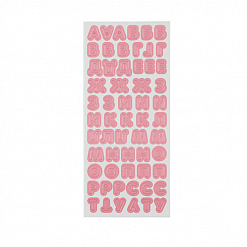 Набор наклеек из плотного картона 15х34 см "Алфавит. Розовый" (Mr.Painter)
