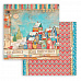 УЦЕНКА Бумага 30х30 см "Christmas Patchwork. Городок" (Stamperia)