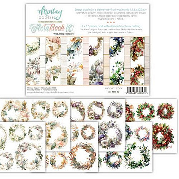 Набор бумаги 15х20 см "Floral Book 10. Wreaths", 24 листа (Mintay)
