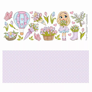 Бумага 11х30 см "Весна. Лист для вырезания" (Scrapmama)