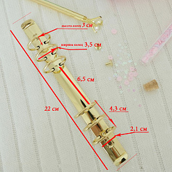 Кольцевой механизм, 6 колец, диаметр 35 мм, длина 22 см, цвет золото, формат А5 (Pty Китай)