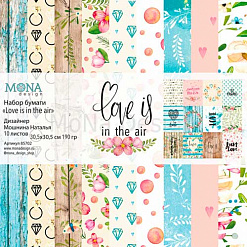 Набор бумаги 30х30 см "Love is in the air", 10 листов (MonaDesign)
