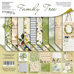 Набор бумаги 20х20 см "Family Tree", 11 листов (Скрапмир)