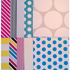 Набор бумаги 20х20 см "Spots & Stripes. Brights", 32 листа (DoCrafts)