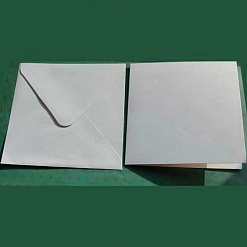 Набор заготовок для открыток 13,5х13,5 см "Белые перламутровые" с конвертами (DoCrafts)