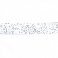 Лента репсовая "Розы. Белая", ширина 25 мм, длина 90 см (Magic Hobby)