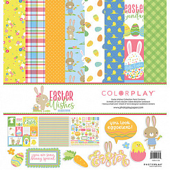 Набор бумаги 30х30 см с наклейками "Easter wishes", 8 листов (Photo Play)