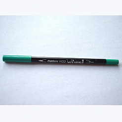Маркер акварельный двусторонний "Le plume 2", толщина 0,3 мм, цвет тропический зеленый (Marvy Uchida)
