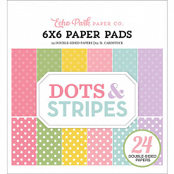 Набор бумаги 15х15 см "Dots & Stripes", 24 листа (Echo Park)