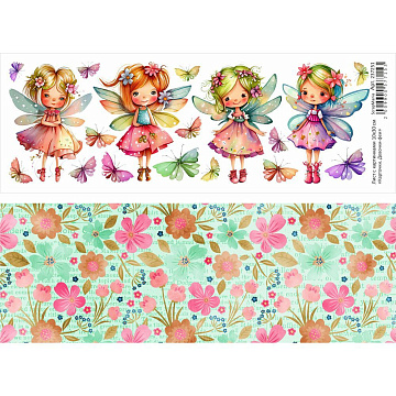Лист с картинками 10х30 см "Карточки. Девочки-феи" (ScrapMania)