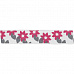 Лента атласная с рисунком "Розовые цветы", ширина 1,2 см, длина 3 м (Gamma)