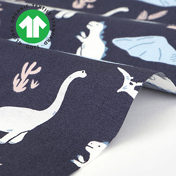 Отрез ткани 45х55 см "Organic cotton dinosaur" (Daily Like)
