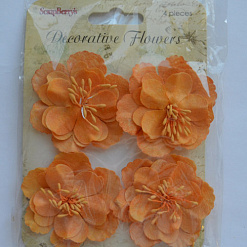 Набор тканевых цветочков "Нежно-оранжевые" (ScrapBerry's)