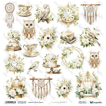 Бумага 30х30 см "White Roses. Elements 5" (ScrapAndMe)