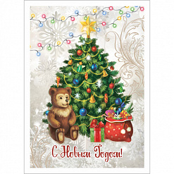 Тканевая карточка "Новогодний лес. Елка" (ScrapMania)