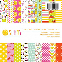 Набор бумаги 15х15 см "Sunny. Солнечный", 36 листов (American Crafts)