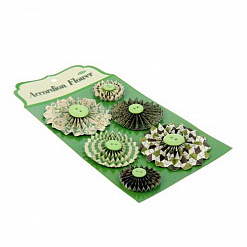 Набор украшений "Бумажные цветы, зеленые"
